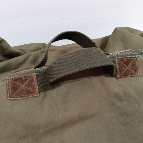 Vintage 80s Banana Republic Safari Canvas & Suede Duffel / Travel Bag - Picture 9 of 13